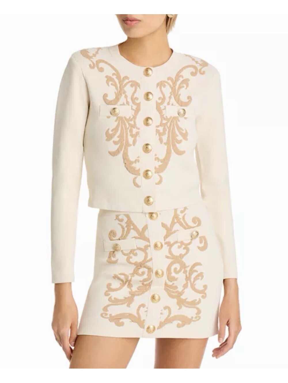 New L'agence Kota Jacquard Cardigan In Bone/Cappuccino Size S $575